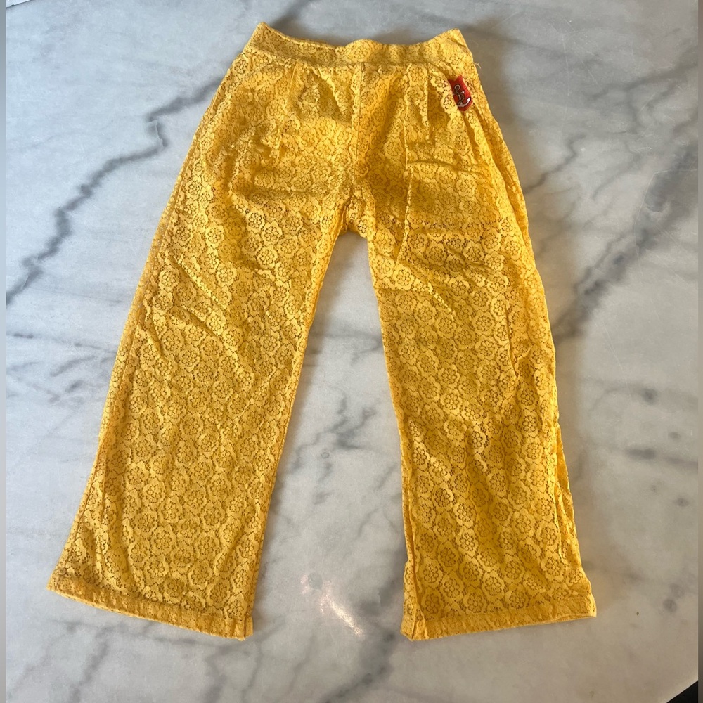 Summer Yellow stylish Lace Pants